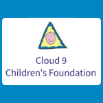 Cloud 9 Children’s Foundation logo with a small smiling face inside a blue-outlined triangular shape above blue text reading “Cloud 9 Children’s Foundation” on a white background.