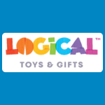 Logical Toys & Gifts logo with chunky multicoloured block letters reading “LOGICAL” above smaller grey text reading “TOYS & GIFTS” on a white background.