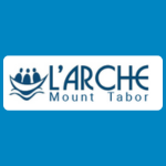 L’Arche Mount Tabor logo with a blue boat and wave symbol beside the words “L’ARCHE Mount Tabor” on a white background.