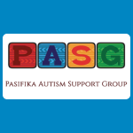 ASG logo with the letters “PASG” in colourful patterned blocks above smaller text reading “PASIFIKA AUTISM SUPPORT GROUP” on a white background.