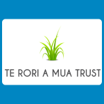 Te Rori A Mua Trust logo with a tuft of green grass above the words “TE RORI A MUA TRUST” on a white background.