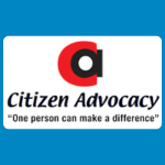 Citizen Advocacy logo with a red-and-black circular symbol above black italic lettering and the tagline “One person can make a difference” on a white background.