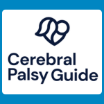 Cerebral Palsy Guide logo with a dark blue abstract heart-shaped symbol above bold dark blue lettering on a white background.