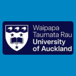 University of Auckland logo with a shield and stars beside the words “Waipapa Taumata Rau University of Auckland” in white on a dark blue background.