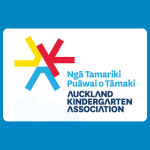 Auckland Kindergartens logo with a colourful star-like symbol above bilingual text reading “Ngā Tamariki Puāwai o Tāmaki Auckland Kindergarten Association” on a white background.