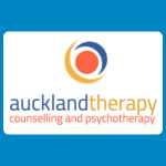 Auckland Therapy logo, featuring overlapping blue, orange and coral circular shapes above the name “aucklandtherapy” in blue and orange, with “counselling and psychotherapy” in coral underneath, on a white background.