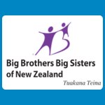 Big Brothers Big Sisters of New Zealand logo with two purple abstract human figures above text reading “Big Brothers Big Sisters of New Zealand” and smaller text reading “Tuakana Teina” on a white background.