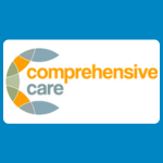 Comprehensive Care logo with orange text reading “comprehensive care” beside a circular motif in grey, blue, and orange on a white background.