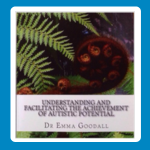 Cover image for Dr Emma Goodall’s resource Understanding and engagement of autistic students to facilitate school success, featuring green fern fronds around a brown koru on a dark background, with the title and author name below.