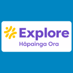 Explore logo with yellow decorative marks beside purple text reading “Explore” and smaller text reading “Hāpāinga Ora” on a white background.
