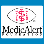 MedicAlert Foundation logo with a red medical symbol and the words “MEDIC ALERT” inside a white diamond shape, above black text reading “MedicAlert FOUNDATION” on a white background.