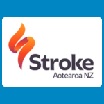 Stroke Aotearoa NZ logo, featuring a brushstroke-like symbol in orange, red and purple beside “Stroke” in dark grey, with “Aotearoa NZ” underneath, on a white background.