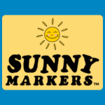 Sunny Markers logo, featuring a smiling yellow sun with radiating rays above the organisation’s name in bold black lettering, on a pale yellow background.