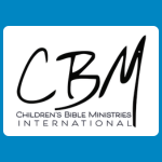 CBM logo in black script-style letters above small text reading “Children’s Bible Ministries International” on a white rounded rectangle.
