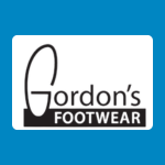 Gordon’s Footwear logo with black script text reading “Gordon’s” above white text reading “FOOTWEAR” inside a black rectangle on a white background.