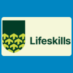 Lifeskills logo with a dark green square containing a pattern of yellow-green geometric leaf or arrow shapes, beside the word “Lifeskills” in dark green on a pale background.