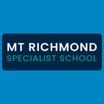 Mt Richmond Specialist School logo with white and turquoise text reading “MT RICHMOND SPECIALIST SCHOOL” on a dark blue background.