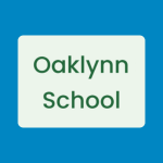 Oaklynn School logo with simple green text reading “Oaklynn School” on a pale green background.