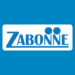 Zabonne logo with blue text reading “ZABONNE” and two blue dots above the final letters on a white background.