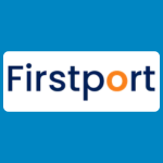Firstport logo with dark-blue lettering and an orange “o” on a white background.