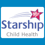Starship Child Health logo, featuring a pink shooting star with blue trailing lines above “Starship” in blue and “Child Health” in grey, on a white background.